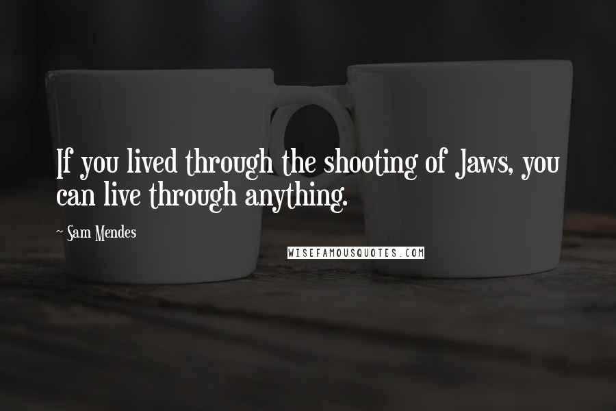 Sam Mendes Quotes: If you lived through the shooting of Jaws, you can live through anything.