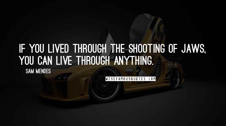 Sam Mendes Quotes: If you lived through the shooting of Jaws, you can live through anything.
