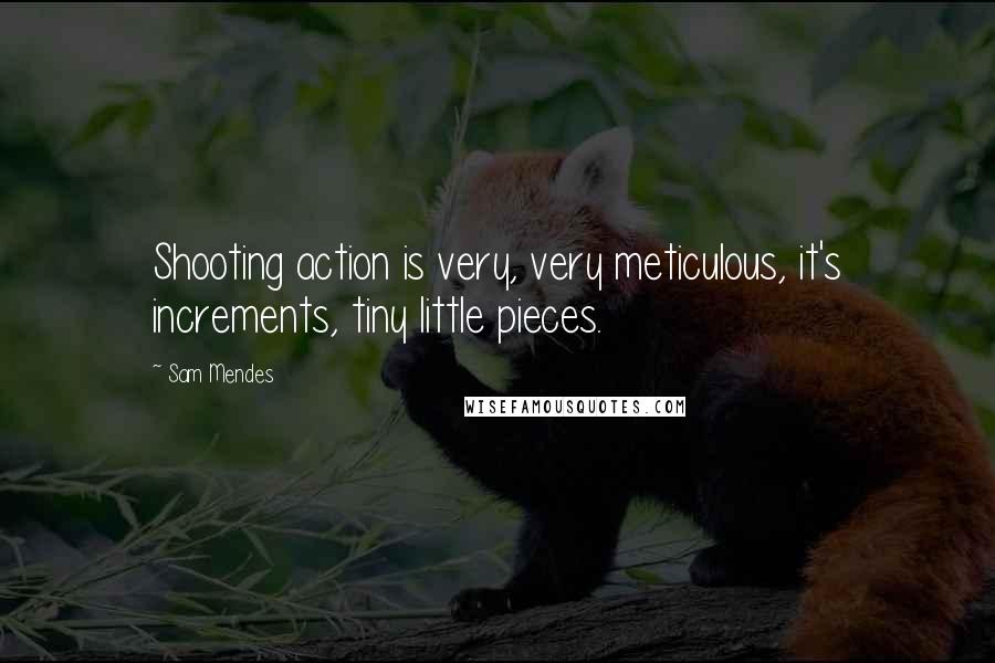 Sam Mendes Quotes: Shooting action is very, very meticulous, it's increments, tiny little pieces.