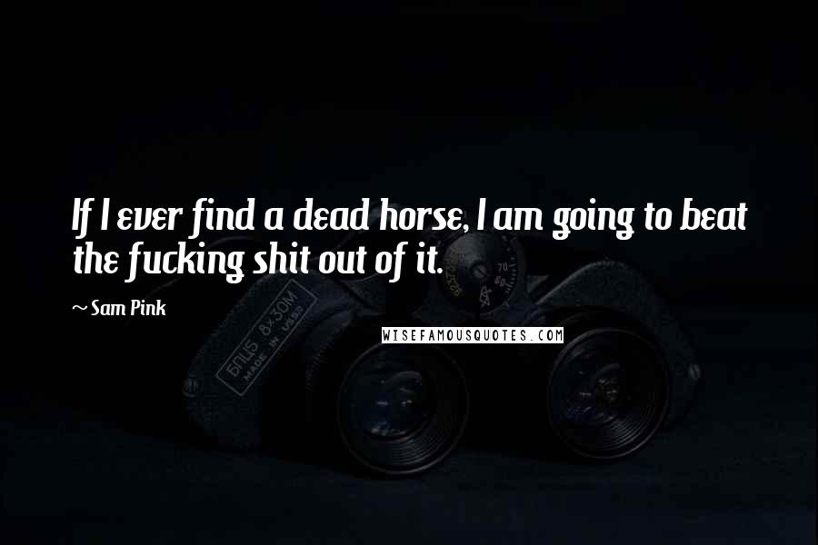 Sam Pink Quotes: If I ever find a dead horse, I am going to beat the fucking shit out of it.