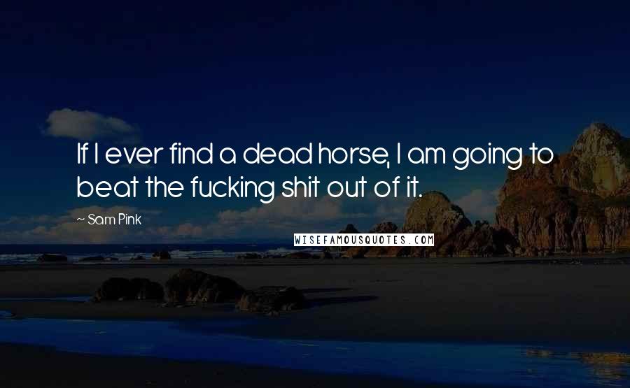 Sam Pink Quotes: If I ever find a dead horse, I am going to beat the fucking shit out of it.