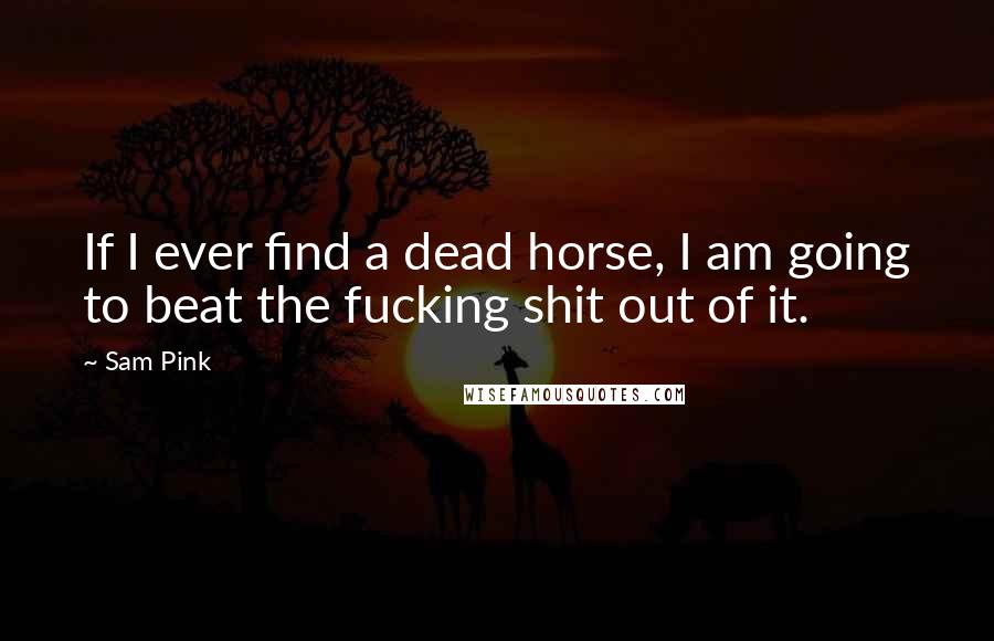 Sam Pink Quotes: If I ever find a dead horse, I am going to beat the fucking shit out of it.