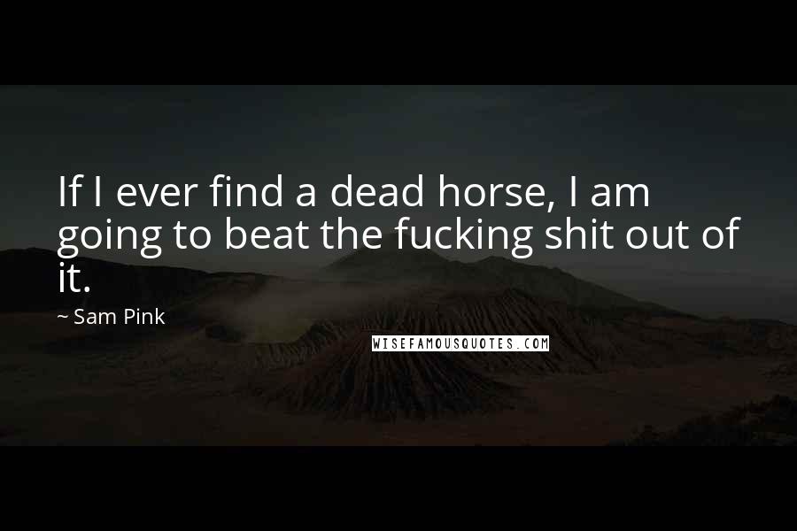 Sam Pink Quotes: If I ever find a dead horse, I am going to beat the fucking shit out of it.