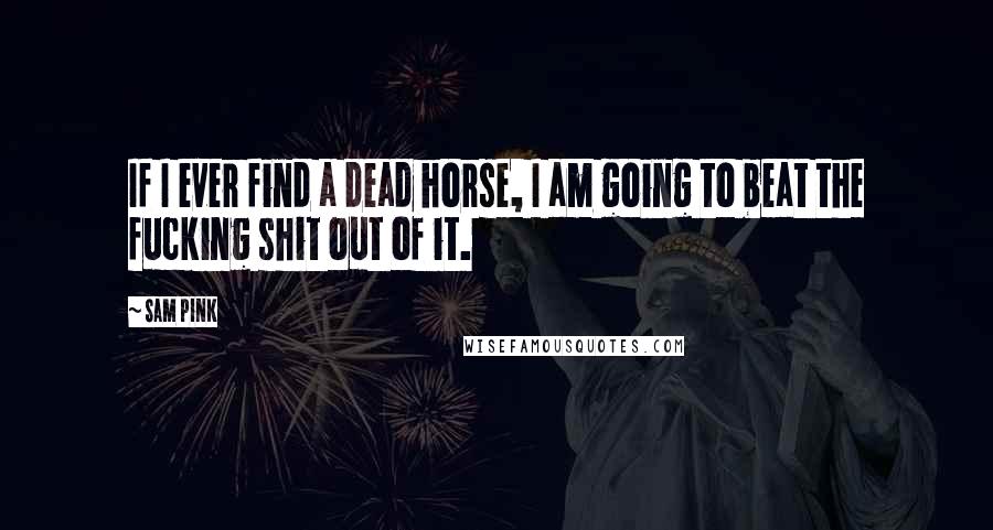 Sam Pink Quotes: If I ever find a dead horse, I am going to beat the fucking shit out of it.