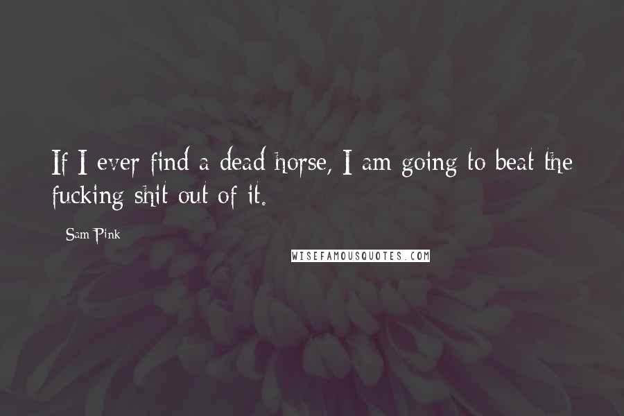 Sam Pink Quotes: If I ever find a dead horse, I am going to beat the fucking shit out of it.