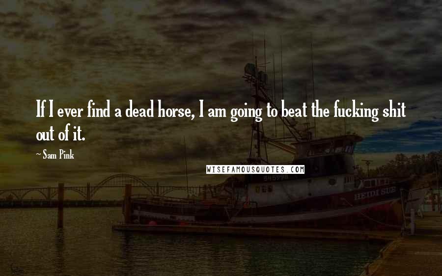 Sam Pink Quotes: If I ever find a dead horse, I am going to beat the fucking shit out of it.