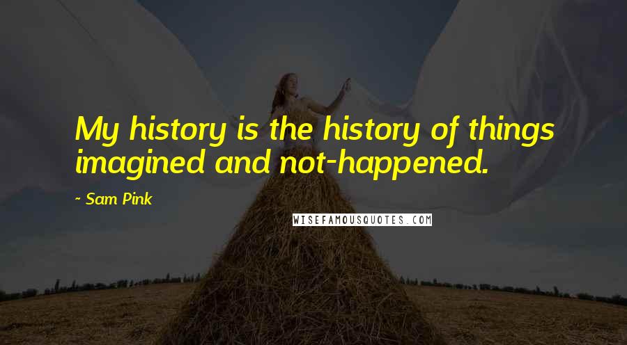 Sam Pink Quotes: My history is the history of things imagined and not-happened.