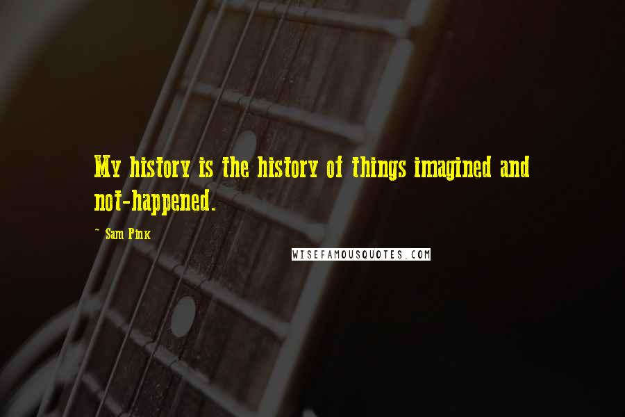 Sam Pink Quotes: My history is the history of things imagined and not-happened.
