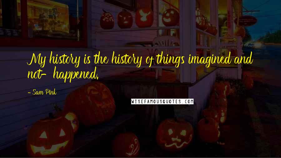 Sam Pink Quotes: My history is the history of things imagined and not-happened.