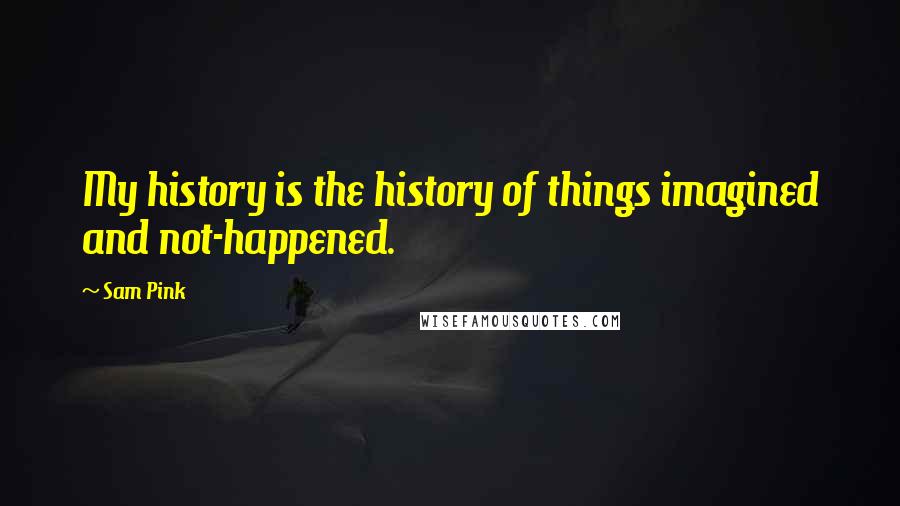 Sam Pink Quotes: My history is the history of things imagined and not-happened.