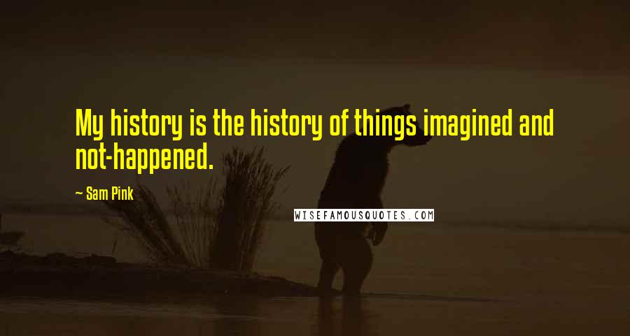 Sam Pink Quotes: My history is the history of things imagined and not-happened.