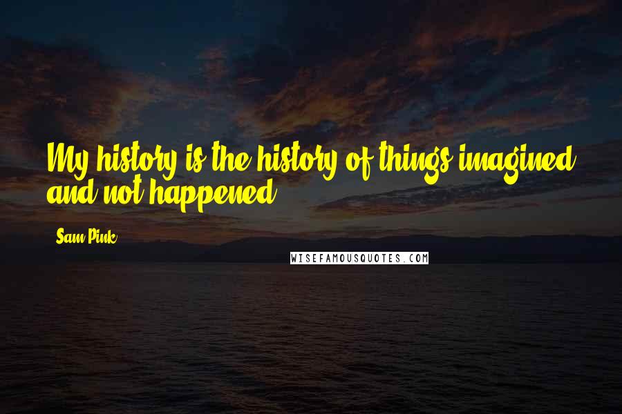 Sam Pink Quotes: My history is the history of things imagined and not-happened.