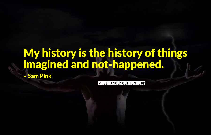 Sam Pink Quotes: My history is the history of things imagined and not-happened.
