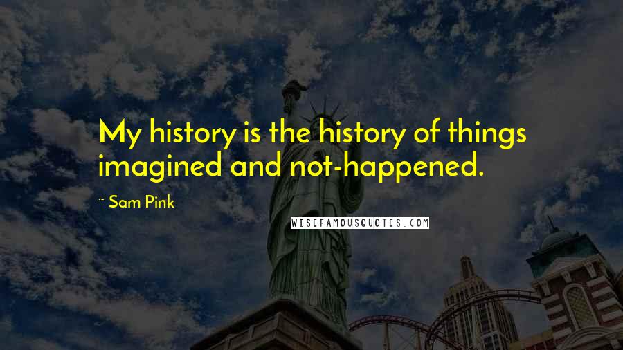 Sam Pink Quotes: My history is the history of things imagined and not-happened.