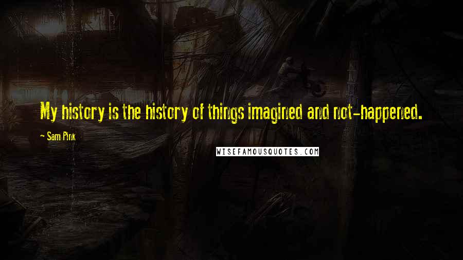 Sam Pink Quotes: My history is the history of things imagined and not-happened.