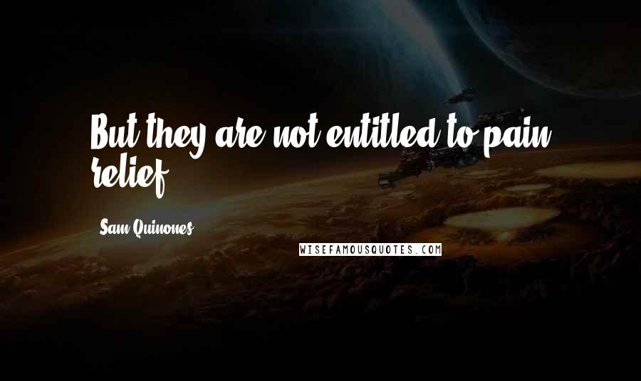 Sam Quinones Quotes: But they are not entitled to pain relief.