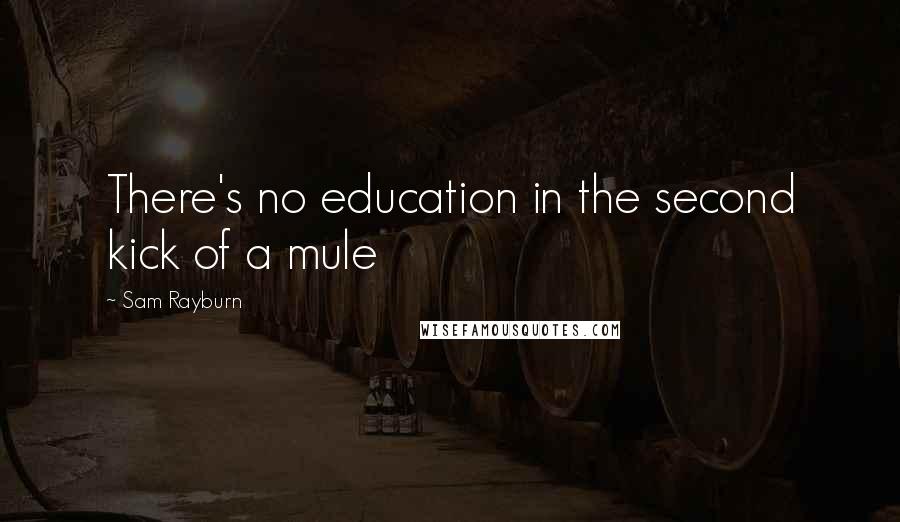 Sam Rayburn Quotes: There's no education in the second kick of a mule