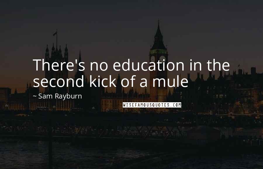 Sam Rayburn Quotes: There's no education in the second kick of a mule