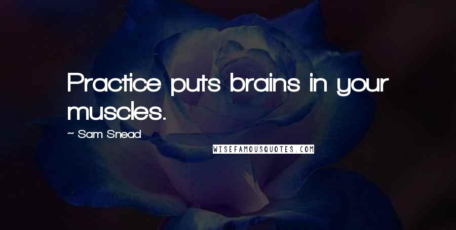 Sam Snead Quotes: Practice puts brains in your muscles.