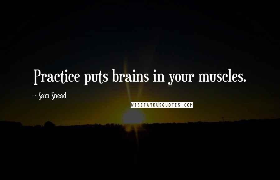 Sam Snead Quotes: Practice puts brains in your muscles.