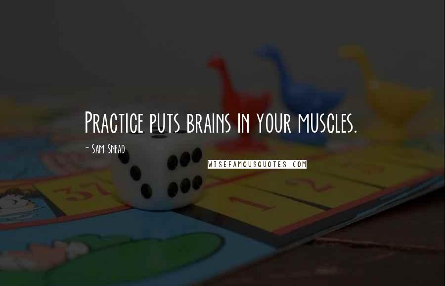 Sam Snead Quotes: Practice puts brains in your muscles.