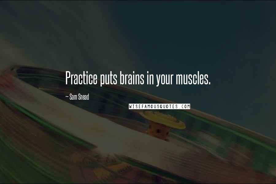 Sam Snead Quotes: Practice puts brains in your muscles.