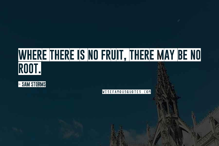 Sam Storms Quotes: Where there is no fruit, there may be no root.