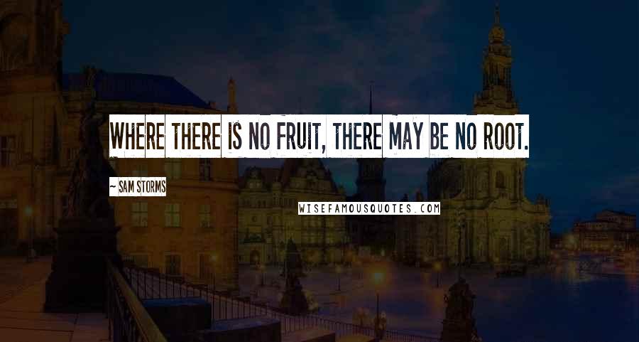 Sam Storms Quotes: Where there is no fruit, there may be no root.