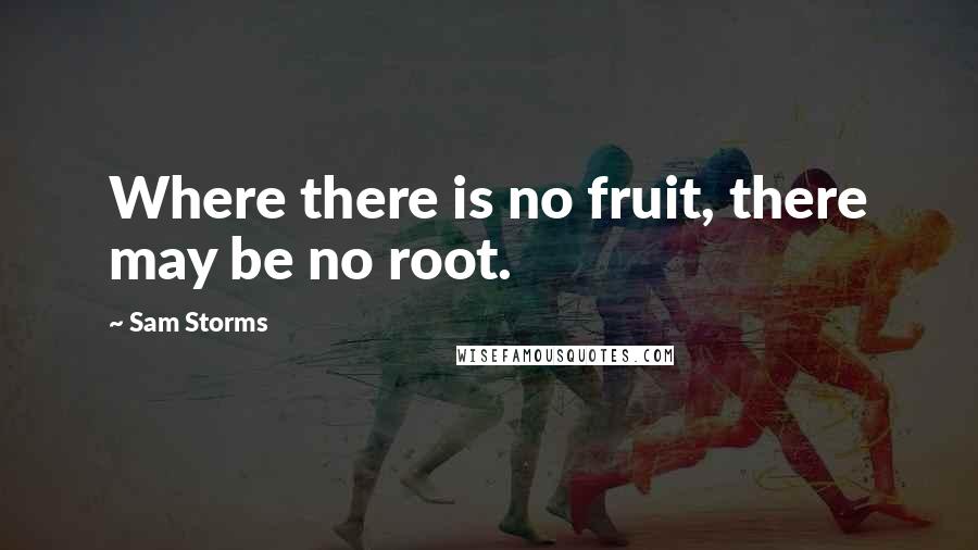 Sam Storms Quotes: Where there is no fruit, there may be no root.