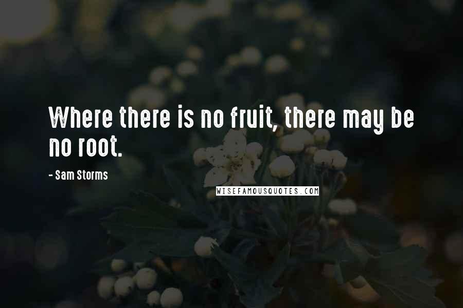 Sam Storms Quotes: Where there is no fruit, there may be no root.