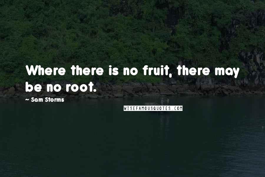 Sam Storms Quotes: Where there is no fruit, there may be no root.