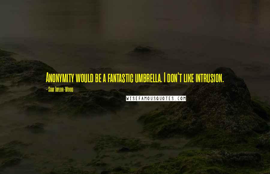 Sam Taylor-Wood Quotes: Anonymity would be a fantastic umbrella. I don't like intrusion.
