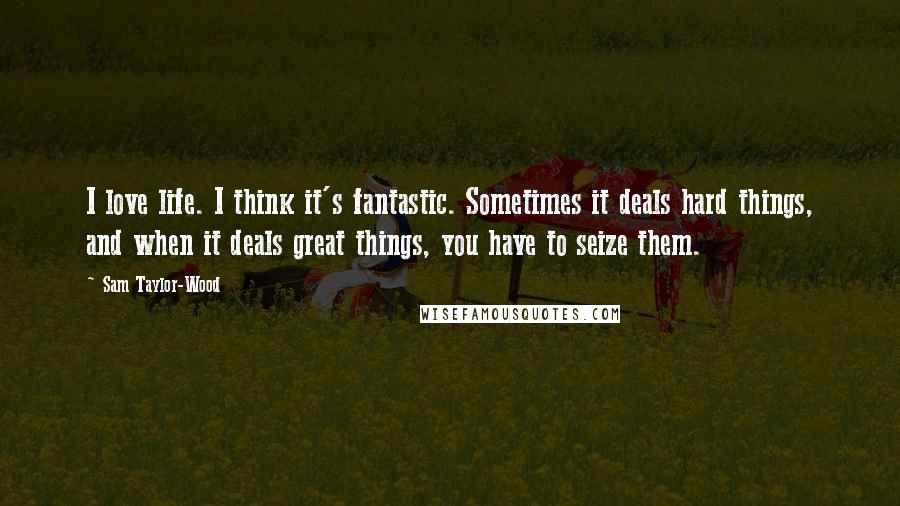 Sam Taylor-Wood Quotes: I love life. I think it's fantastic. Sometimes it deals hard things, and when it deals great things, you have to seize them.