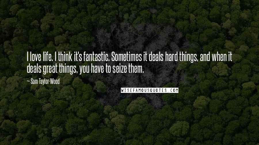 Sam Taylor-Wood Quotes: I love life. I think it's fantastic. Sometimes it deals hard things, and when it deals great things, you have to seize them.