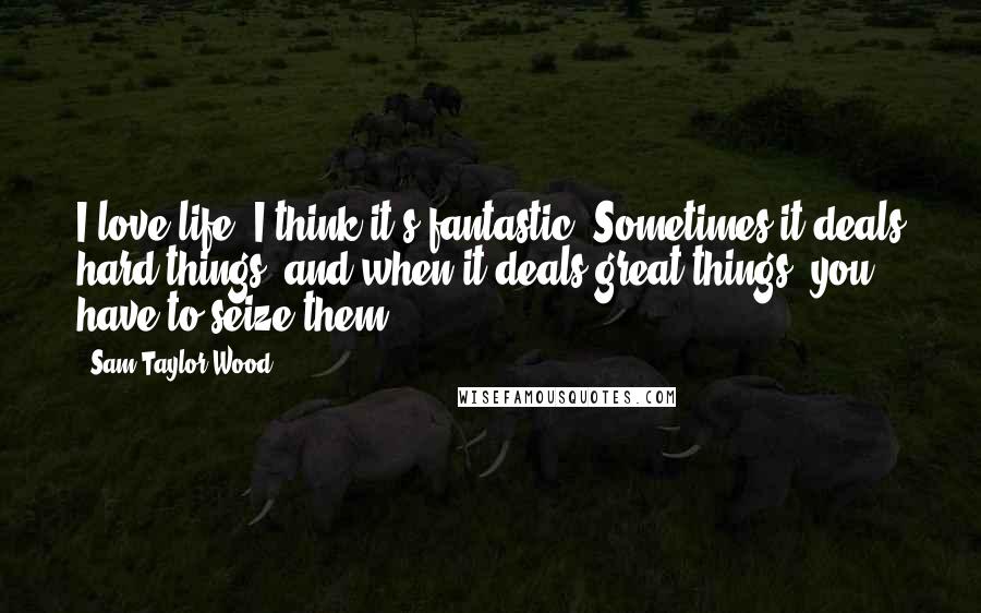 Sam Taylor-Wood Quotes: I love life. I think it's fantastic. Sometimes it deals hard things, and when it deals great things, you have to seize them.