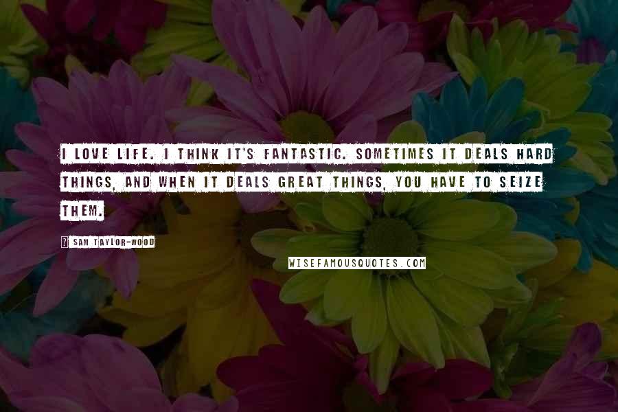 Sam Taylor-Wood Quotes: I love life. I think it's fantastic. Sometimes it deals hard things, and when it deals great things, you have to seize them.