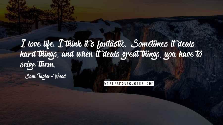 Sam Taylor-Wood Quotes: I love life. I think it's fantastic. Sometimes it deals hard things, and when it deals great things, you have to seize them.
