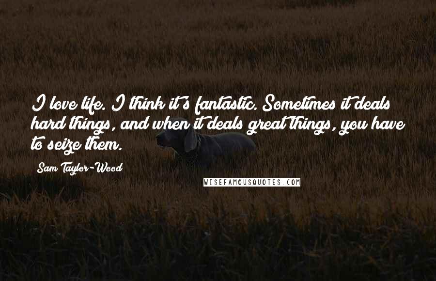 Sam Taylor-Wood Quotes: I love life. I think it's fantastic. Sometimes it deals hard things, and when it deals great things, you have to seize them.