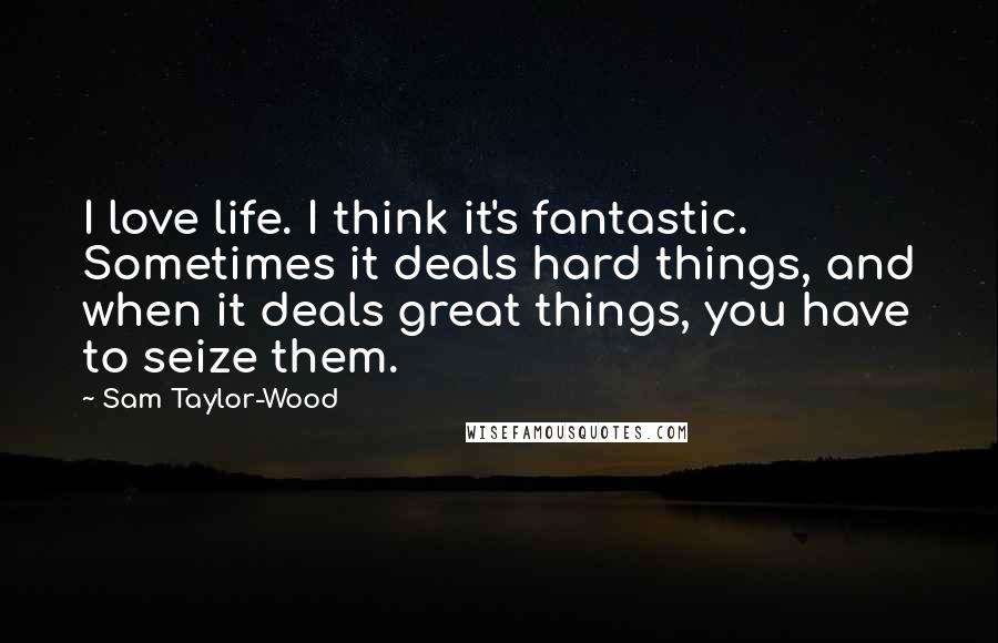 Sam Taylor-Wood Quotes: I love life. I think it's fantastic. Sometimes it deals hard things, and when it deals great things, you have to seize them.