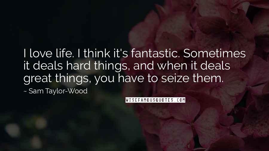 Sam Taylor-Wood Quotes: I love life. I think it's fantastic. Sometimes it deals hard things, and when it deals great things, you have to seize them.