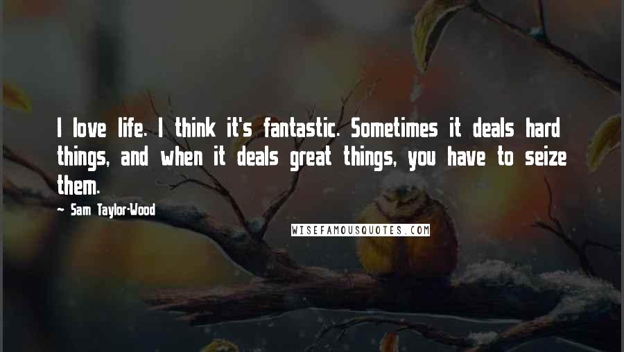 Sam Taylor-Wood Quotes: I love life. I think it's fantastic. Sometimes it deals hard things, and when it deals great things, you have to seize them.