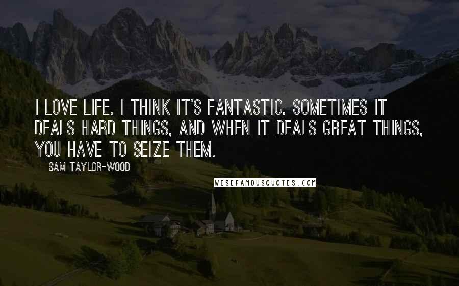 Sam Taylor-Wood Quotes: I love life. I think it's fantastic. Sometimes it deals hard things, and when it deals great things, you have to seize them.
