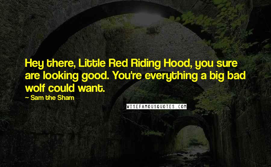 Sam The Sham Quotes: Hey there, Little Red Riding Hood, you sure are looking good. You're everything a big bad wolf could want.
