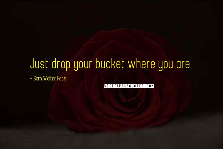 Sam Walter Foss Quotes: Just drop your bucket where you are.