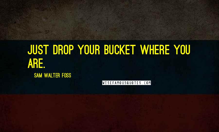 Sam Walter Foss Quotes: Just drop your bucket where you are.