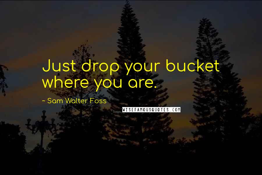 Sam Walter Foss Quotes: Just drop your bucket where you are.