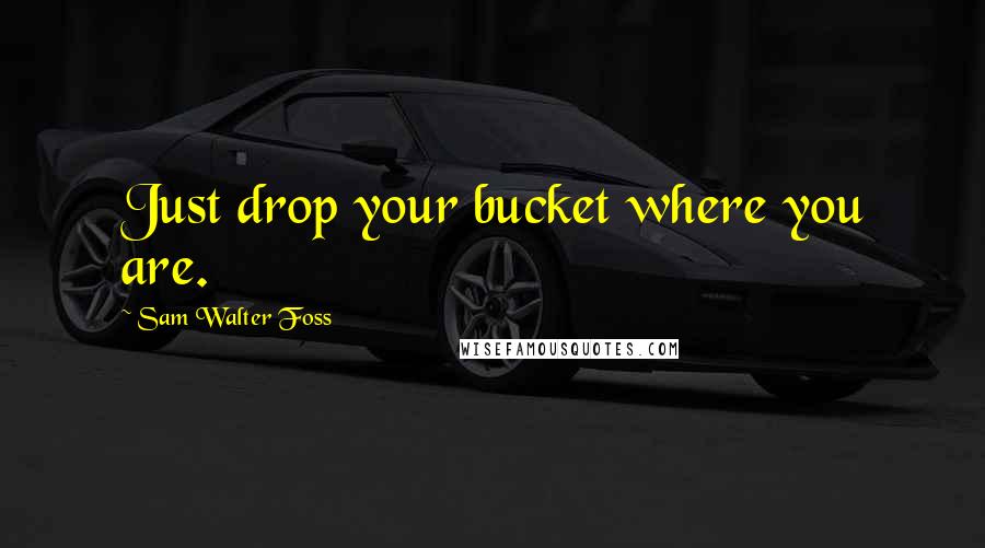 Sam Walter Foss Quotes: Just drop your bucket where you are.