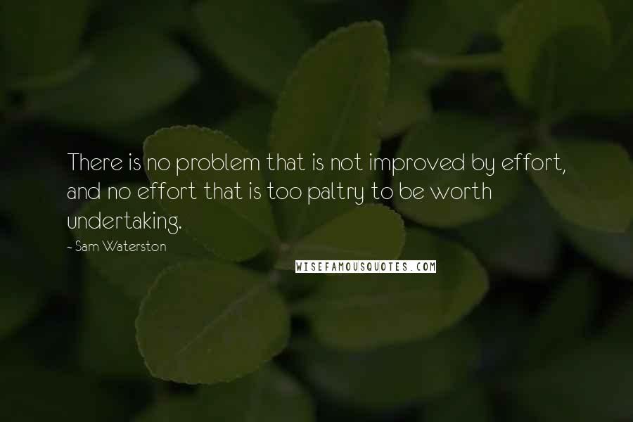 Sam Waterston Quotes: There is no problem that is not improved by effort, and no effort that is too paltry to be worth undertaking.