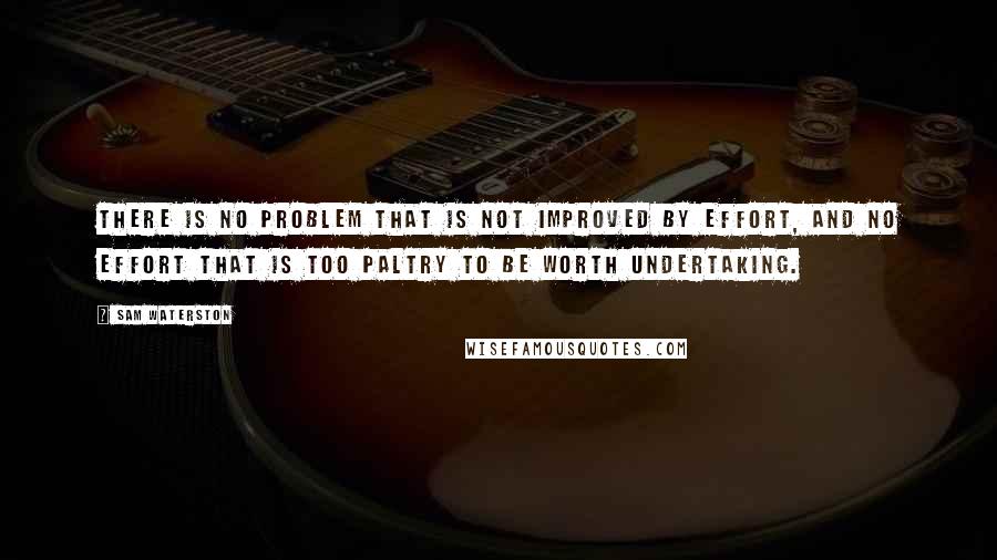 Sam Waterston Quotes: There is no problem that is not improved by effort, and no effort that is too paltry to be worth undertaking.