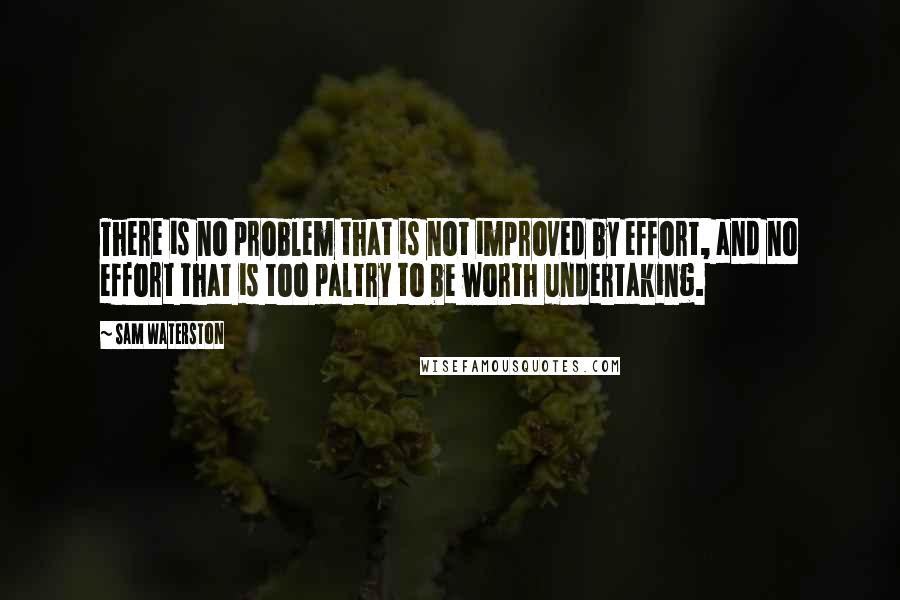 Sam Waterston Quotes: There is no problem that is not improved by effort, and no effort that is too paltry to be worth undertaking.